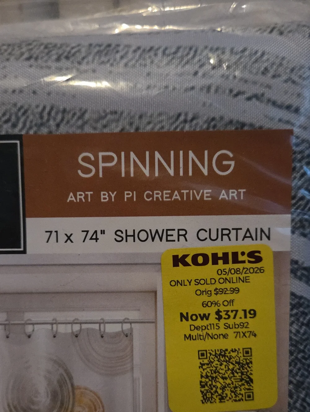Americanflat Gold and Gray Pinning Shower Curtain